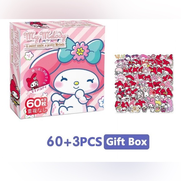 Nwt My melody 63 stickers Hello Kitty - Picture 1 of 4